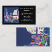 Art Deco Calcutta City Theater Scene High Contrast Visitekaartje (Voorkant / Achterkant)