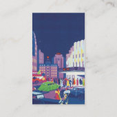 Art Deco Calcutta City Theater Scene High Contrast Visitekaartje (Achterkant)
