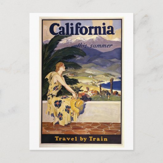  Art Deco California Travel Briefkaart (Voorkant)