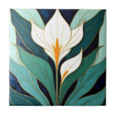 Art Deco Calla Lelie Bloem Tegeltje (Voorkant)