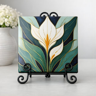 Art Deco Calla Lelie Bloem Tegeltje