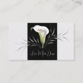 Art Deco Calla Lily Silver Flourish Visitekaartje (Voorkant)
