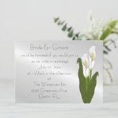 Art Deco Calla Lily Wedding Uitnodiging (Staand voorkant)