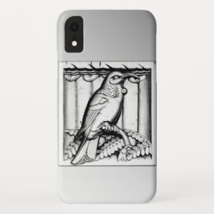 Art Deco carved stone falcon - zilver iPhone XR Hoesje