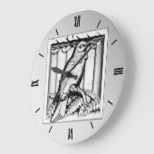 Art Deco carved stone falcon - zilver Grote Klok (Hoek)