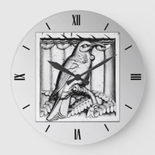 Art Deco carved stone falcon - zilver Grote Klok