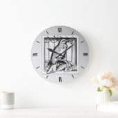 Art Deco carved stone falcon - zilver Grote Klok (Huis)