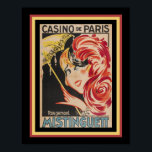 Art Deco Casino de Paris Cabaret Poster<br><div class="desc">Colorful,  Art Deco-reclame voor de aantrekkende tweetjes Casino de Paris Cabaret en zijn beroemde danseres Mistinguett. Hier getoond 11x14. Ook beschikbaar in standaard 16x20. Aangepaste afmetingen zijn ook beschikbaar.</div>