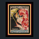 Art Deco Casino de Paris Cabaret Poster<br><div class="desc">Colorful,  Art Deco-reclame voor de aantrekkende tweetjes Casino de Paris Cabaret en zijn beroemde danseres Mistinguett. Hier getoond 11x14. Ook beschikbaar in standaard 16x20. Aangepaste afmetingen zijn ook beschikbaar.</div>