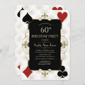 Art Deco Casino Night Poker Vrouw 60ste Verjaardag Kaart (Voorkant / Achterkant)