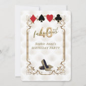 Art Deco Casino Poker 40 en Fabulous Verjaardag  Kaart (Achterkant)