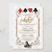 Art Deco Casino Poker 40 en Fabulous Verjaardag  Kaart (Voorkant)