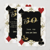 Art Deco Casino Poker 50 en Fabulous Verjaardag Bedankkaart (Voorkant / Achterkant)