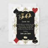 Art Deco Casino Poker 50 en Fabulous Verjaardag Bedankkaart (Achterkant)