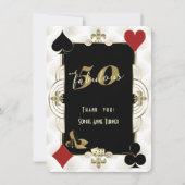 Art Deco Casino Poker 50 en Fabulous Verjaardag Bedankkaart (Voorkant)