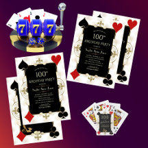 Art Deco Casino Royale Poker Vrouw 100ste verjaard