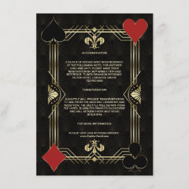 Art Deco Casino Vegas Poker Huwelijksaccommodatie Informatiekaartje