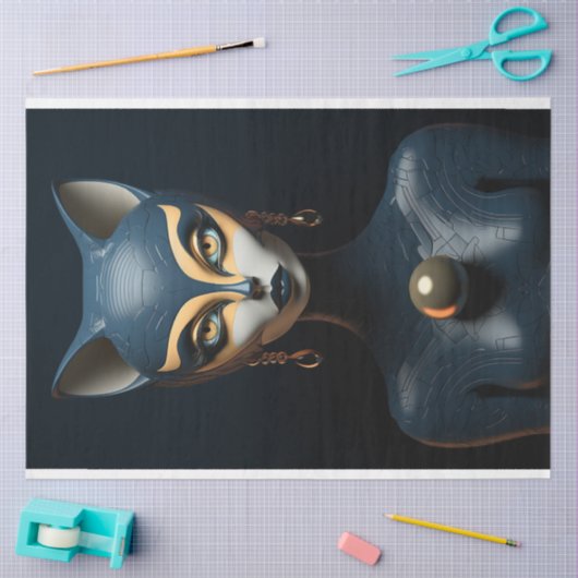 Art Deco Cat Decoupage Tissuepapier (Craft)