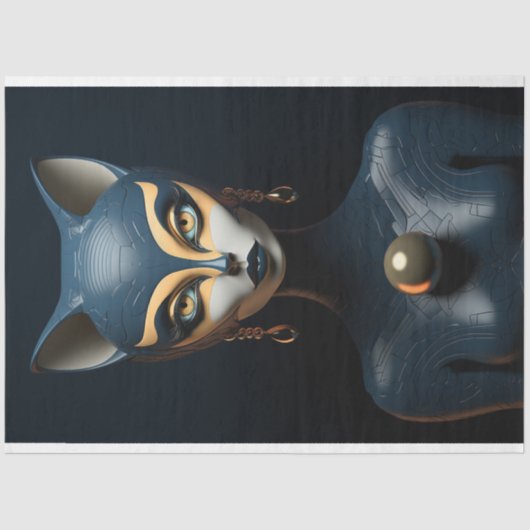 Art Deco Cat Decoupage Tissuepapier (Voorkant)