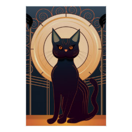 Art Deco Cat Perfect Poster
