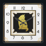 Art Deco Cat Vierkante Klok<br><div class="desc">Geweldig klokontwerp. Je zult het leuk vinden als anderen. U kunt dit ontwerp vrij gebruiken voor andere producten die u wilt of om jouw tekst aan te passen en toe te voegen. Volg me voor meer. Met vriendelijke groet. Een leuke dag.</div>