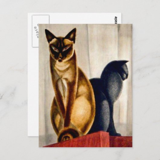 Art Deco Cats Briefkaart (Voorkant / Achterkant)