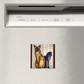 Art Deco Cats Magneet (Insitu (Vaatwasser))