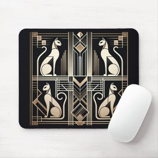 Art Deco Cats Muismat (Met muis)