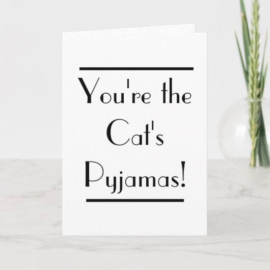 Art Deco Cats Pajamas Typografische Card Kaart (Voorkant)