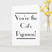 Art Deco Cats Pajamas Typografische Card Kaart (Gele Bloem)