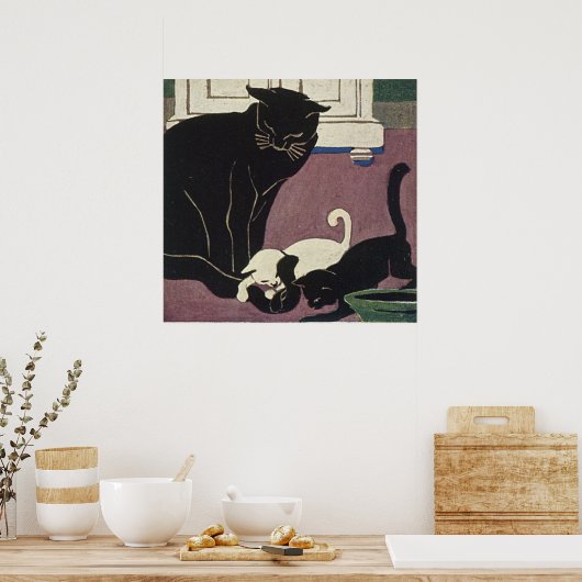 Art Deco Cats Poster (Keuken)