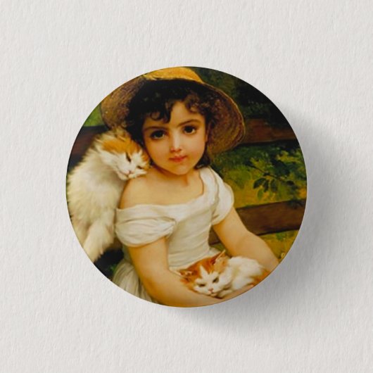 Art Deco Cats Ronde Button 3,2 Cm (Voorkant)