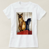 Art Deco Cats T-shirt (Design voorkant)
