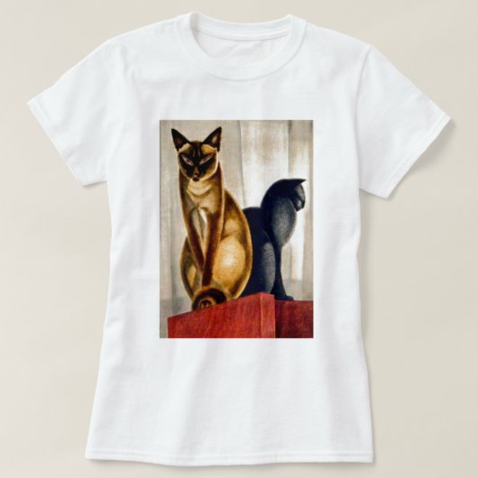 Art Deco Cats T-shirt (Design voorkant)