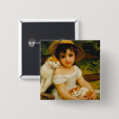 Art Deco Cats Vierkante Button 5,1 Cm (Voorkant /achterkant)