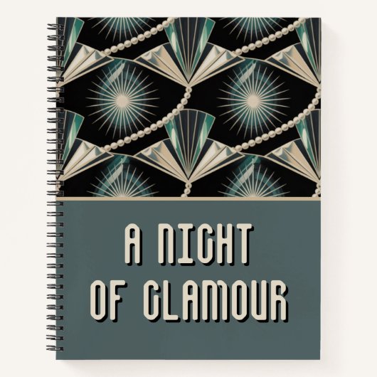 Art Deco Celebration | Pearl & Sunburst Wedding Notitieboek (Voorkant)