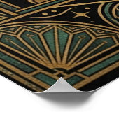 Art Deco Celestial Moon Ziggurat Poster | Gold Tea (Hoek)