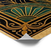 Art Deco Celestial Solstice Cat Wall Art Poster (Hoek)