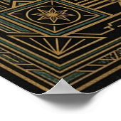 Art Deco Celestial Sun & Moon Poster | Gold Geomet (Hoek)