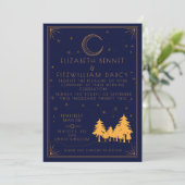 Art Deco Celestial Wedding Invitation Kaart (Staand voorkant)