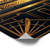 Art Deco Celtic Tree of Life Pyramid Gold Teal  Poster (Hoek)