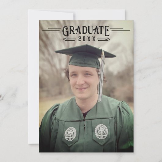 Art Deco Chalkboard Afstuderen Aankondiging (Voorkant)