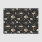 Art Deco Champagne Constellations Night Pattern Tissuepapier (Voorkant)