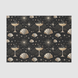 Art Deco Champagne Constellations Night Pattern Tissuepapier