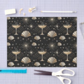 Art Deco Champagne Constellations Night Pattern Tissuepapier (Craft)
