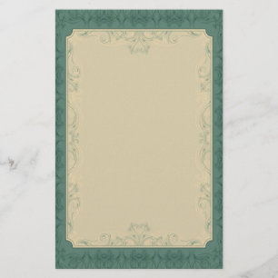 Art Deco champagne Emerald Green Wedding Briefpapier