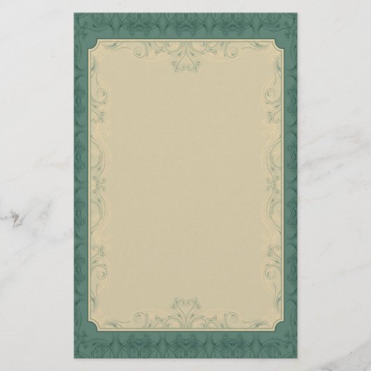 Art Deco champagne Emerald Green Wedding Briefpapier (Voorkant)