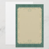 Art Deco champagne Emerald Green Wedding Briefpapier (Voorkant / Achterkant)