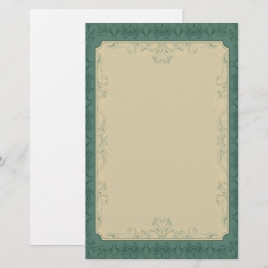 Art Deco champagne Emerald Green Wedding Briefpapier (Voorkant / Achterkant)
