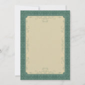 Art Deco champagne Emerald Green Wedding Kaart (Achterkant)